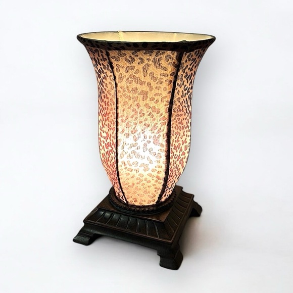 Vintage Leopard Print Accent L a mp 12″ Mood L i ghting with On/Off Cord Perfect - Picture 15 of 16